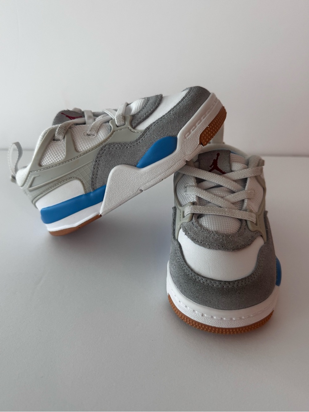Jordan Flight Club ’91 Toddler 8C White Gray Blue Gum FQ7937-104 Baby Shoes